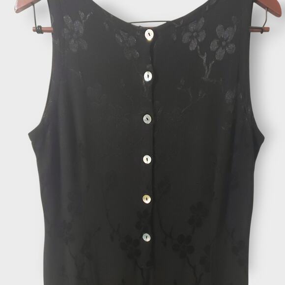 Cut Loose Black Floral Embossed Sleeveless Maxi Dress Large Dark Romance Y2K - Picture 6 of 11